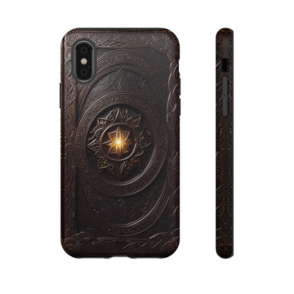 Intricate Leather Flower Tough Phone Case – Elegant Floral Design for iPhone, Samsung Galaxy, and Google Pixel Devices