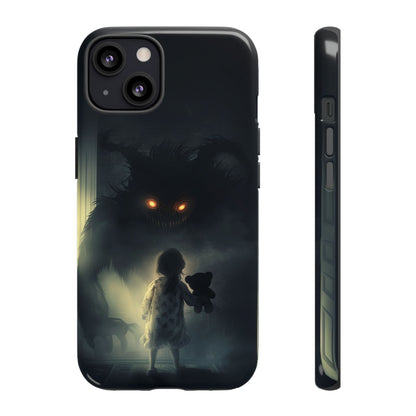 A Child Facing A Terrifying Monster Phone Case - for iPhone, Samsung Galaxy, and Google Pixel Devices