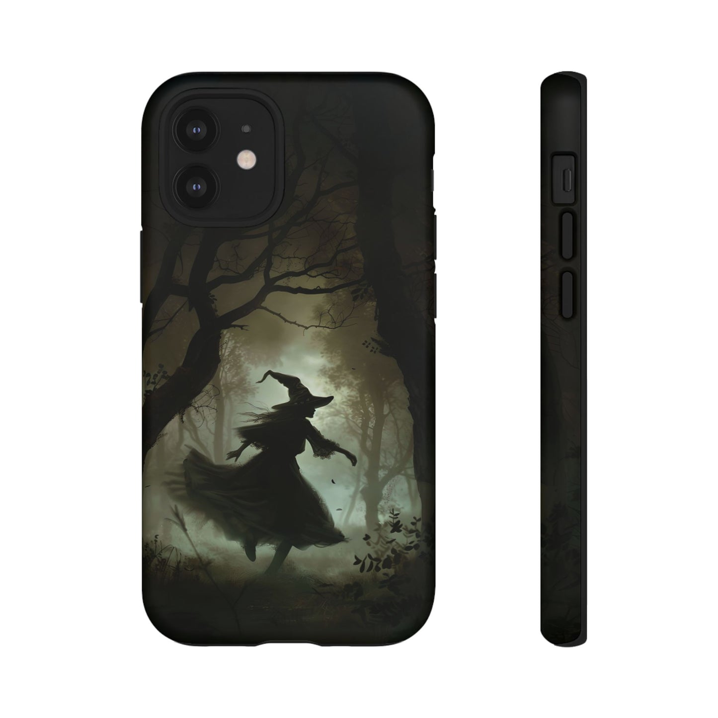 Spooky Witch Silhouette Phone Case - Halloween Dark Art Design for iPhone, Samsung Galaxy, and Google Pixel Devices