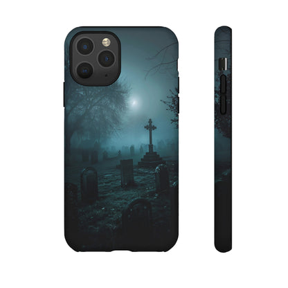 Graveyard at Night Phone Case – Eerie Cemetery Design for iPhone, Samsung Galaxy, and Google Pixel Devices