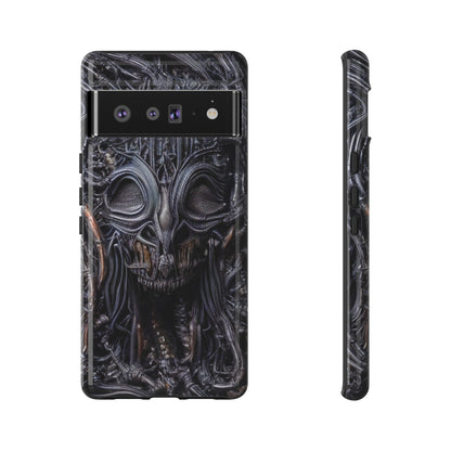 Biomechanical Horror 2 Phone Case – Futuristic Alien Horror Design for iPhone, Samsung Galaxy, and Google Pixel Devices