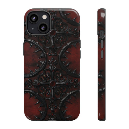 Vampiric Leather Phone Case for iPhone, Samsung Galaxy, and Google Pixel Devices - Gothic Ornate Design