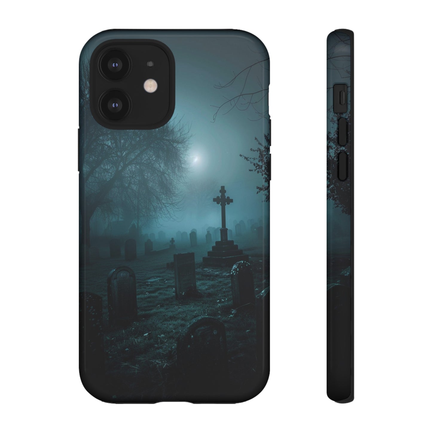 Graveyard at Night Phone Case – Eerie Cemetery Design for iPhone, Samsung Galaxy, and Google Pixel Devices