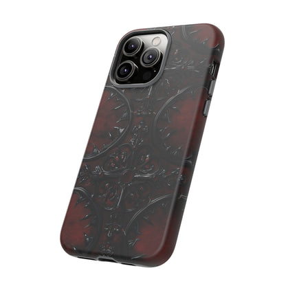 Vampiric Leather Phone Case for iPhone, Samsung Galaxy, and Google Pixel Devices - Gothic Ornate Design