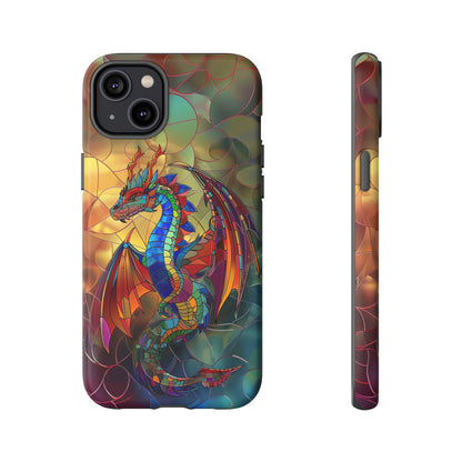 Stained Glass Dragon Phone Case - Colorful Fantasy Design for iPhone, Samsung Galaxy, Google Pixel Devices