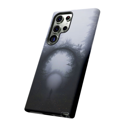 Mystical Forest Portal Phone Case - Atmospheric Foggy Path with Enchanted Tunnel For iPhone, Samsung Galaxy, and Google Pixel Devices.