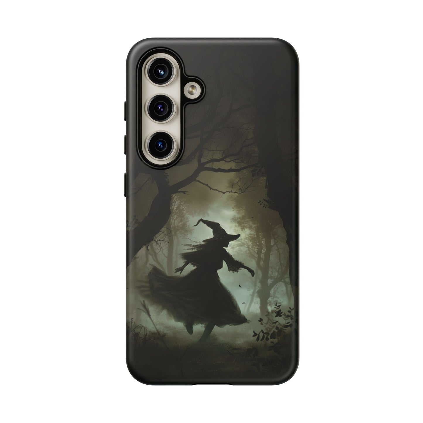 Spooky Witch Silhouette Phone Case - Halloween Dark Art Design for iPhone, Samsung Galaxy, and Google Pixel Devices