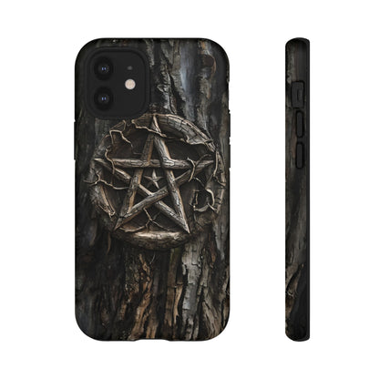 Pentacle Tree Phone Case – Wiccan Nature Magic Design for iPhone, Samsung Galaxy, and Google Pixel Devices