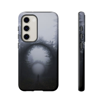 Mystical Forest Portal Phone Case - Atmospheric Foggy Path with Enchanted Tunnel For iPhone, Samsung Galaxy, and Google Pixel Devices.