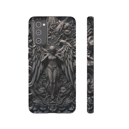 Grey Angel Phone Case – Gothic Marble Statue Design for iPhone, Samsung Galaxy, and Google Pixel Devices