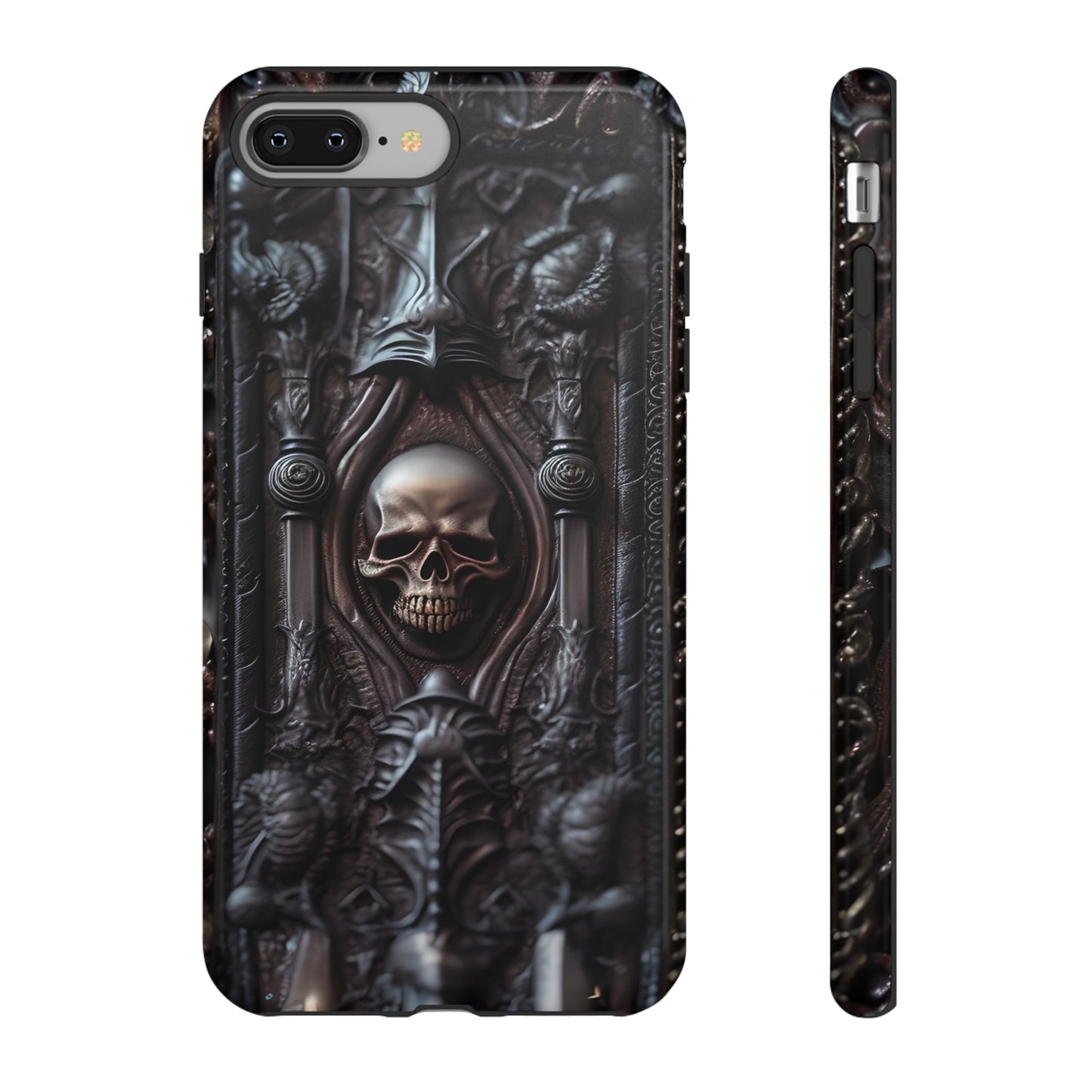 Dark Grimoire of Death Tough Phone Case – Gothic Skull Vampiric Design for iPhone, Samsung Galaxy, and Google Pixel Devices