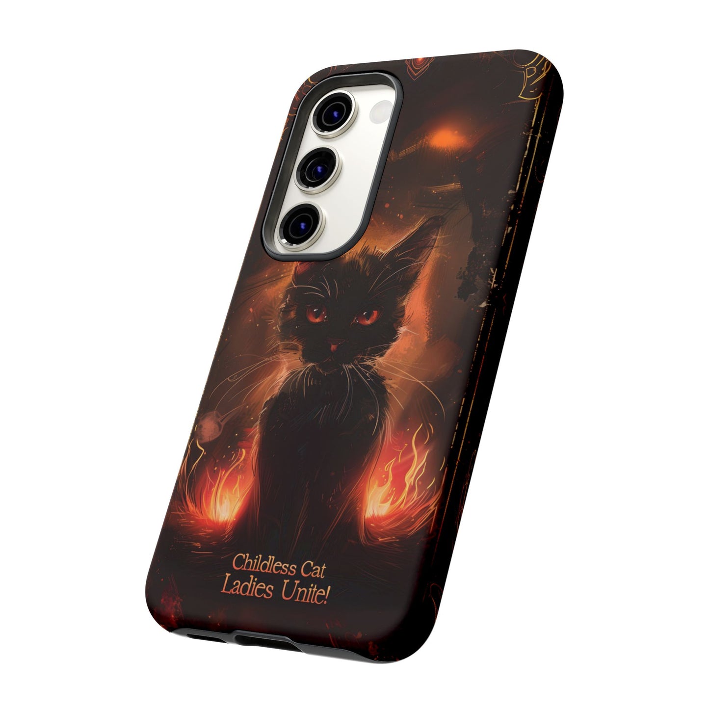 Childless Cat Ladies Unite Phone Case - Gothic Black Cat For iPhone, Samsung Galaxy, and Google Pixel Devices