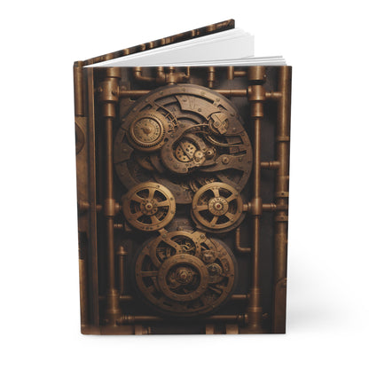 Steampunk Pipes and Gears Hardcover Notebook – Retro-Futuristic Journal for Creative Writing and Sketching