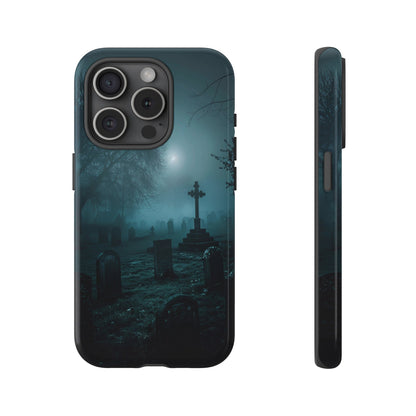 Graveyard at Night Phone Case – Eerie Cemetery Design for iPhone, Samsung Galaxy, and Google Pixel Devices