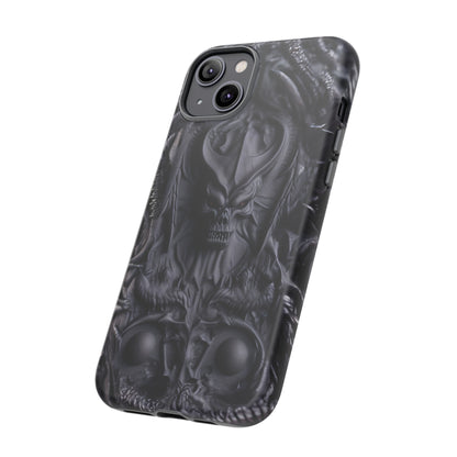 Black Demon Phone Case – Horned Hell Horror Design for iPhone, Samsung Galaxy, and Google Pixel Devices