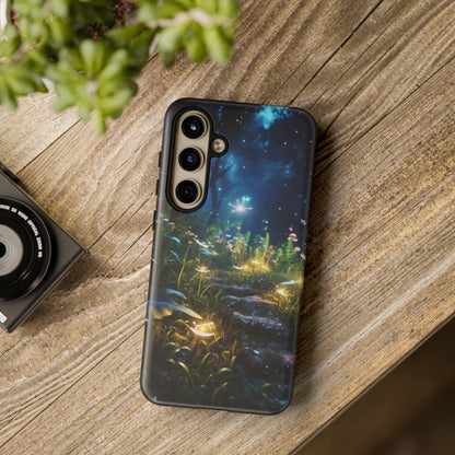 Fireflies in the Forest Tough Phone Case – Enchanting Summer Night Design for iPhone, Samsung Galaxy, and Google Pixel Devices