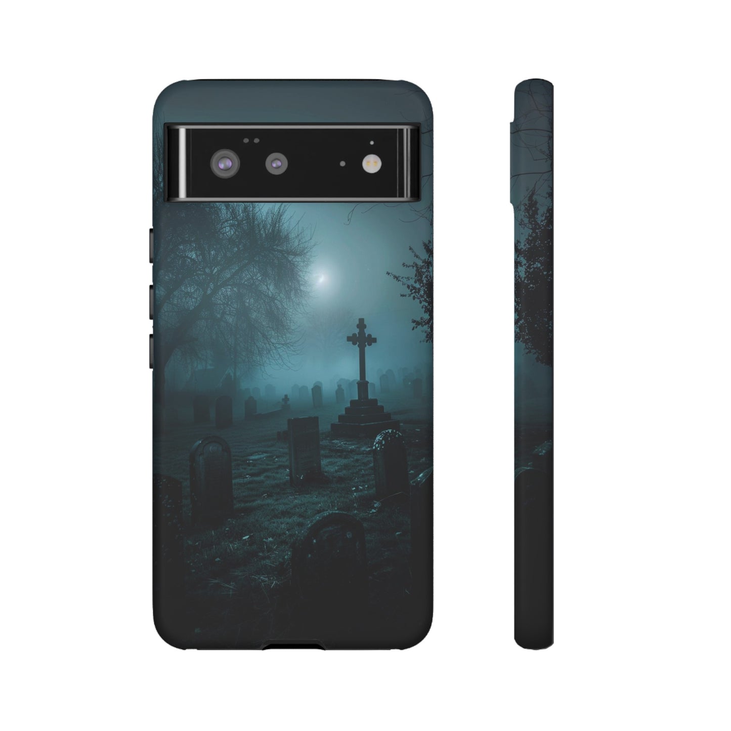 Graveyard at Night Phone Case – Eerie Cemetery Design for iPhone, Samsung Galaxy, and Google Pixel Devices