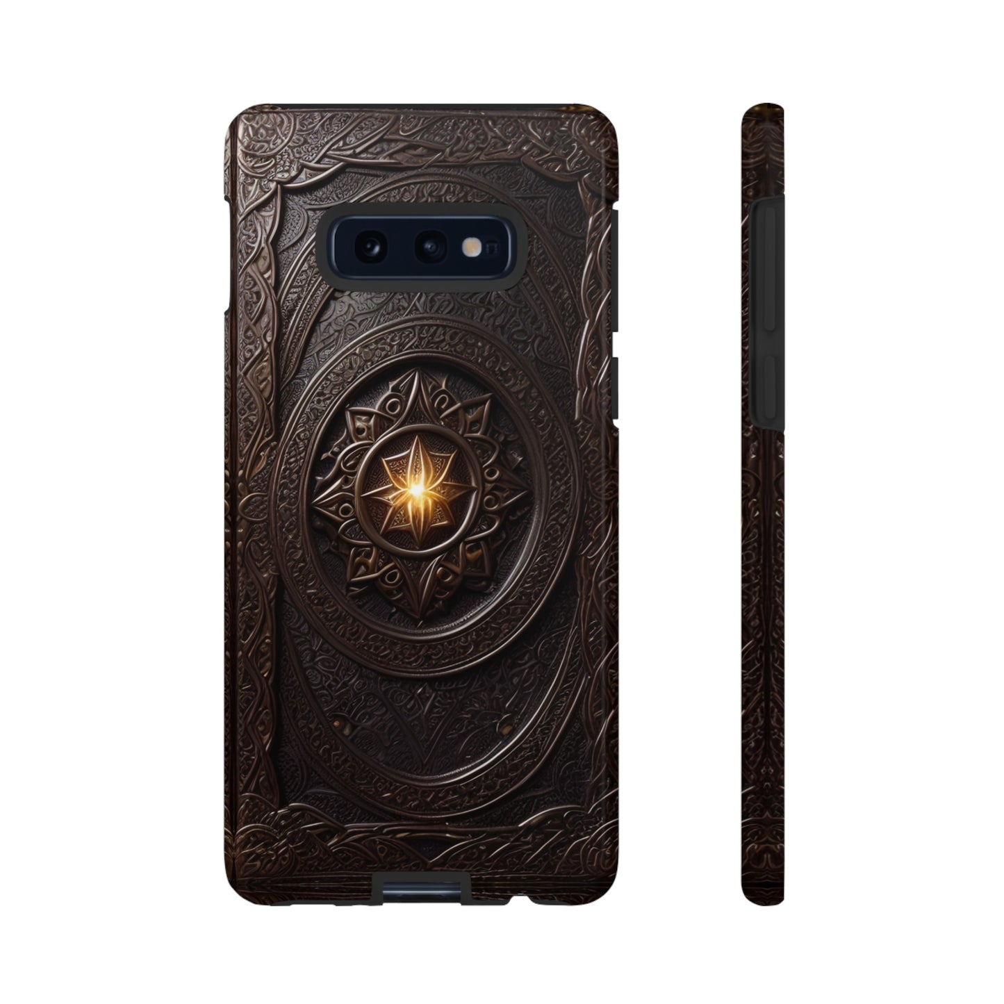 Intricate Leather Flower Tough Phone Case – Elegant Floral Design for iPhone, Samsung Galaxy, and Google Pixel Devices