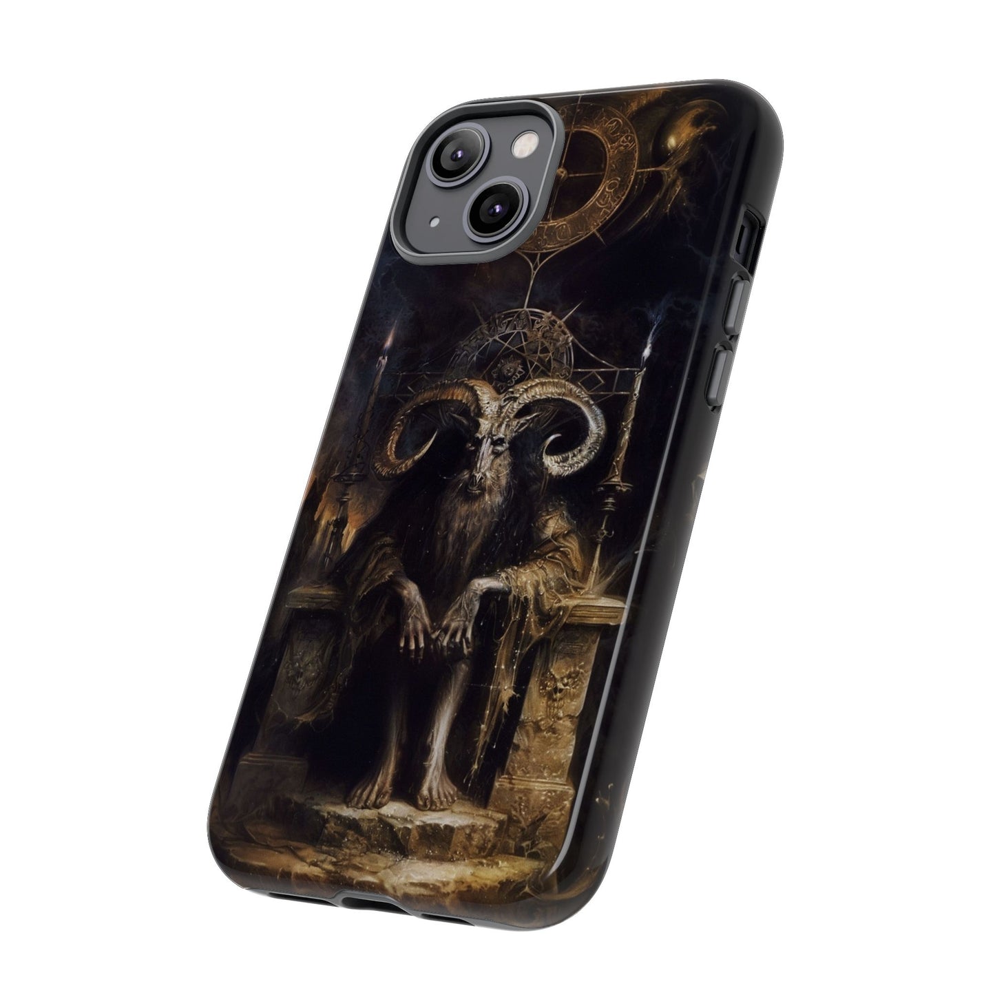 Dark Gothic Goat Demon Phone Case - Occult Horned Beast Art Design