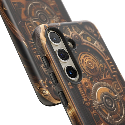 Gearworks Tough Phone Case – Steampunk Clockwork Design for iPhone, Samsung Galaxy, and Google Pixel Devices