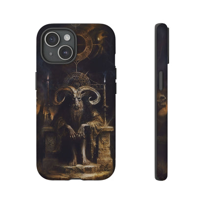 Dark Gothic Goat Demon Phone Case - Occult Horned Beast Art Design