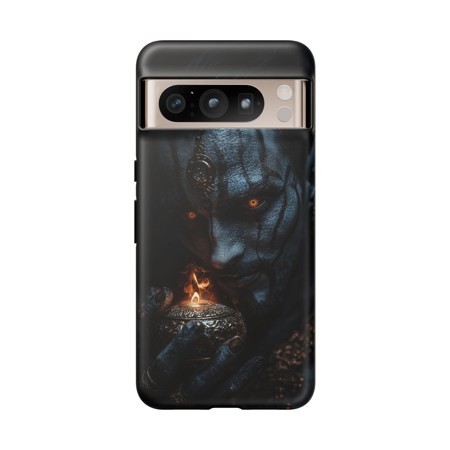 Dark Djinn Warrior Phone Case - Intricate Fantasy Art Protective Cover for iPhone, Samsung Galaxy, and Google Pixel Devices