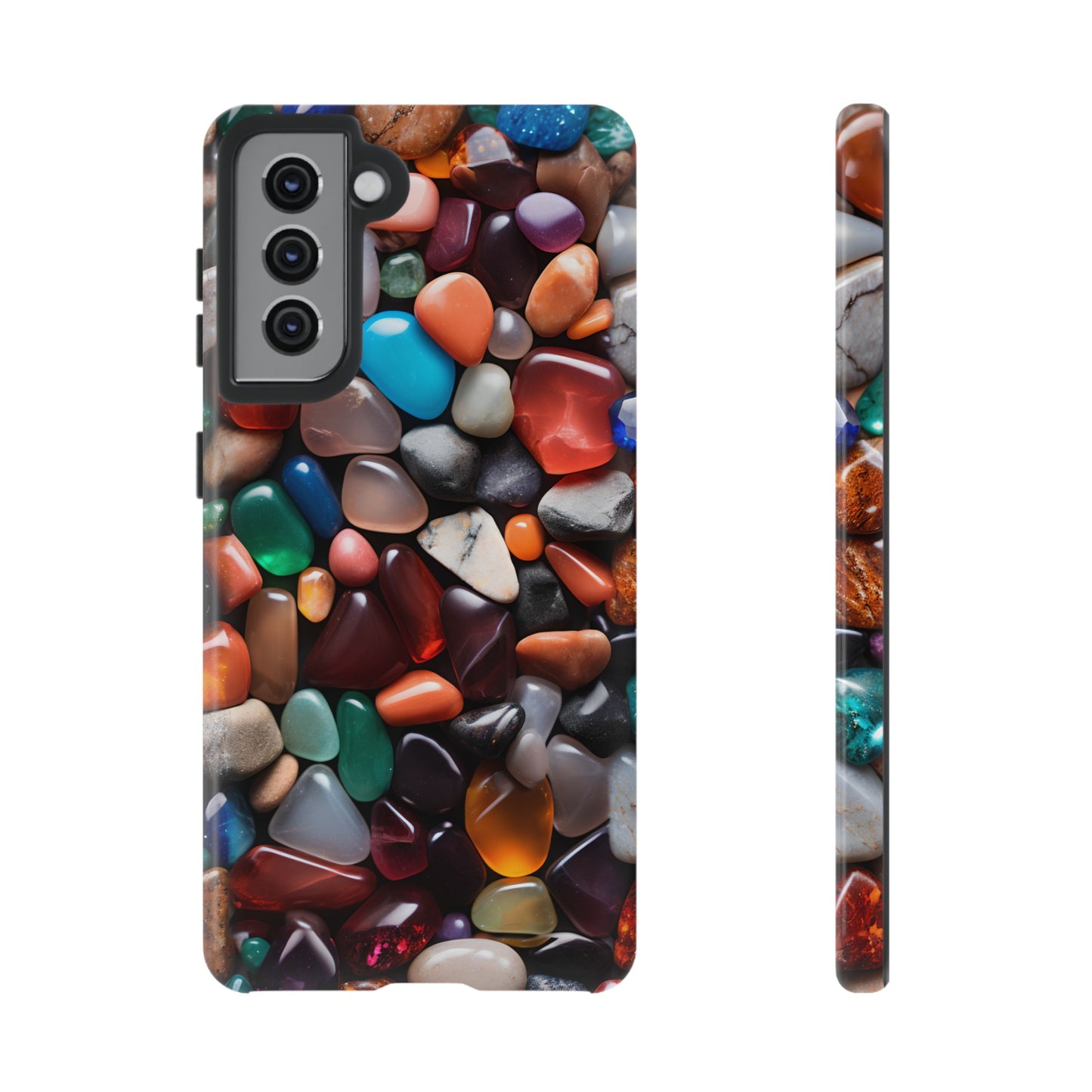 Colorful Stones Phone Case – Vibrant Polished Gemstone Design for iPhone, Samsung Galaxy, and Google Pixel Devices