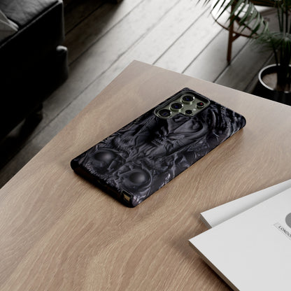 Black Demon Phone Case – Horned Hell Horror Design for iPhone, Samsung Galaxy, and Google Pixel Devices