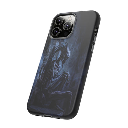 Gothic Alien Skeleton iPhone Case - Sci-Fi Horror Design