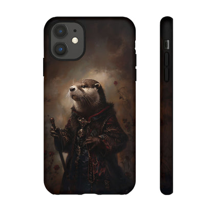 Noble Otter King Phone Case - Vintage Gothic Animal Art Design for iPhone, Samsung Galaxy, and Google Pixel Devices