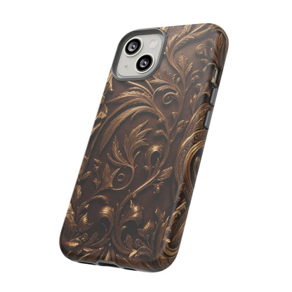 Elegant Bronze Phone Case – Victorian Floral Design for iPhone, Samsung Galaxy, and Google Pixel Devices