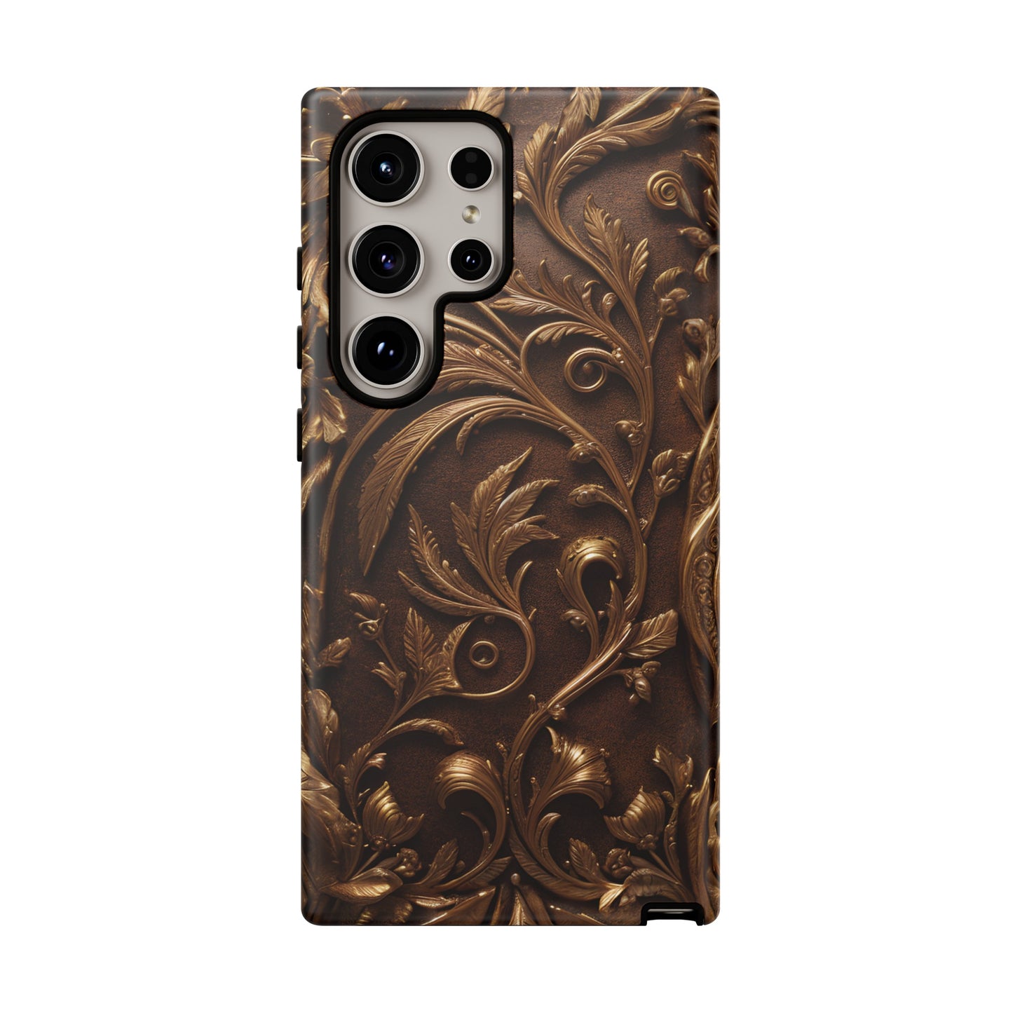 Elegant Bronze Phone Case – Victorian Floral Design for iPhone, Samsung Galaxy, and Google Pixel Devices