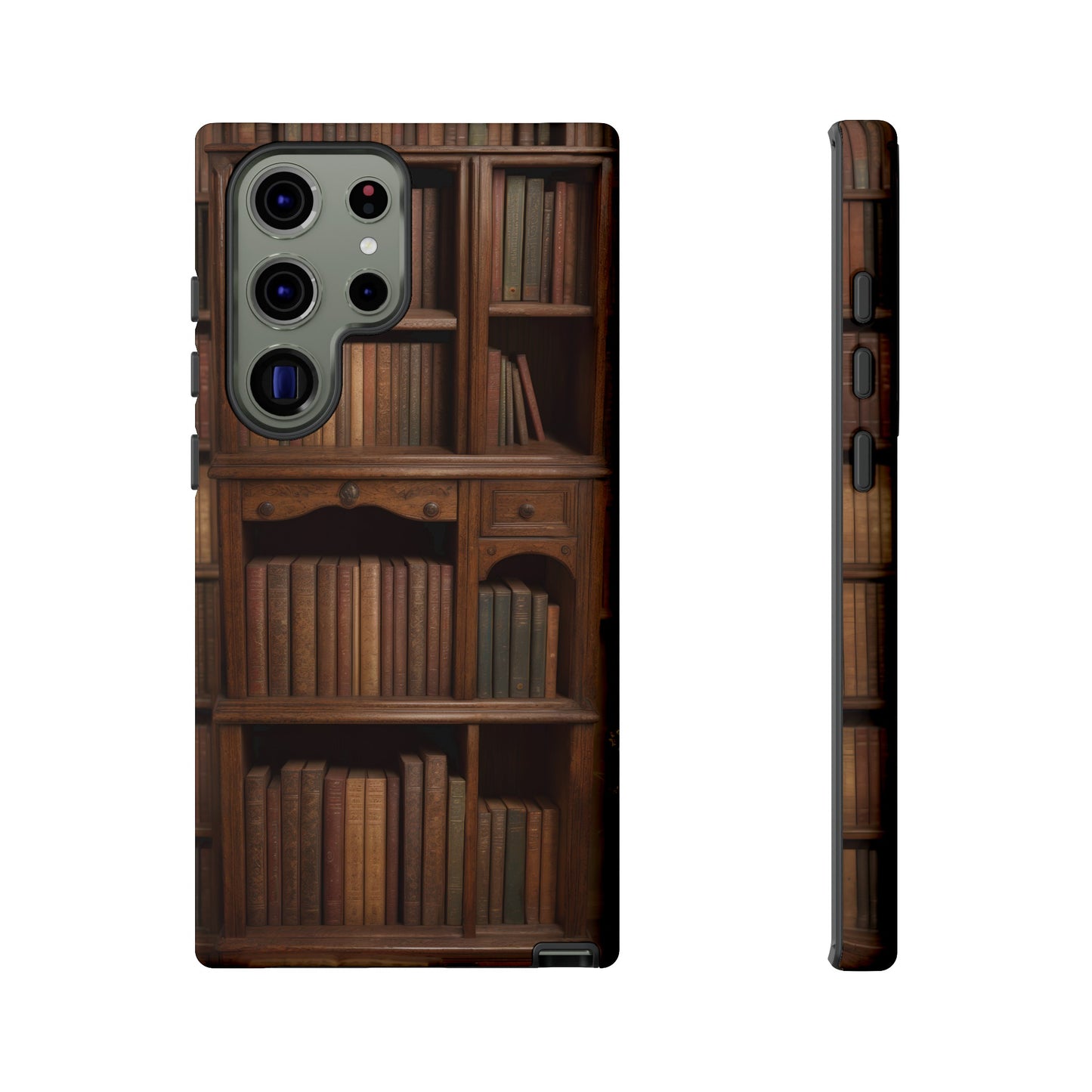 Book Shelf Phone Case – Vintage Library Design for iPhone, Samsung Galaxy, and Google Pixel Devices