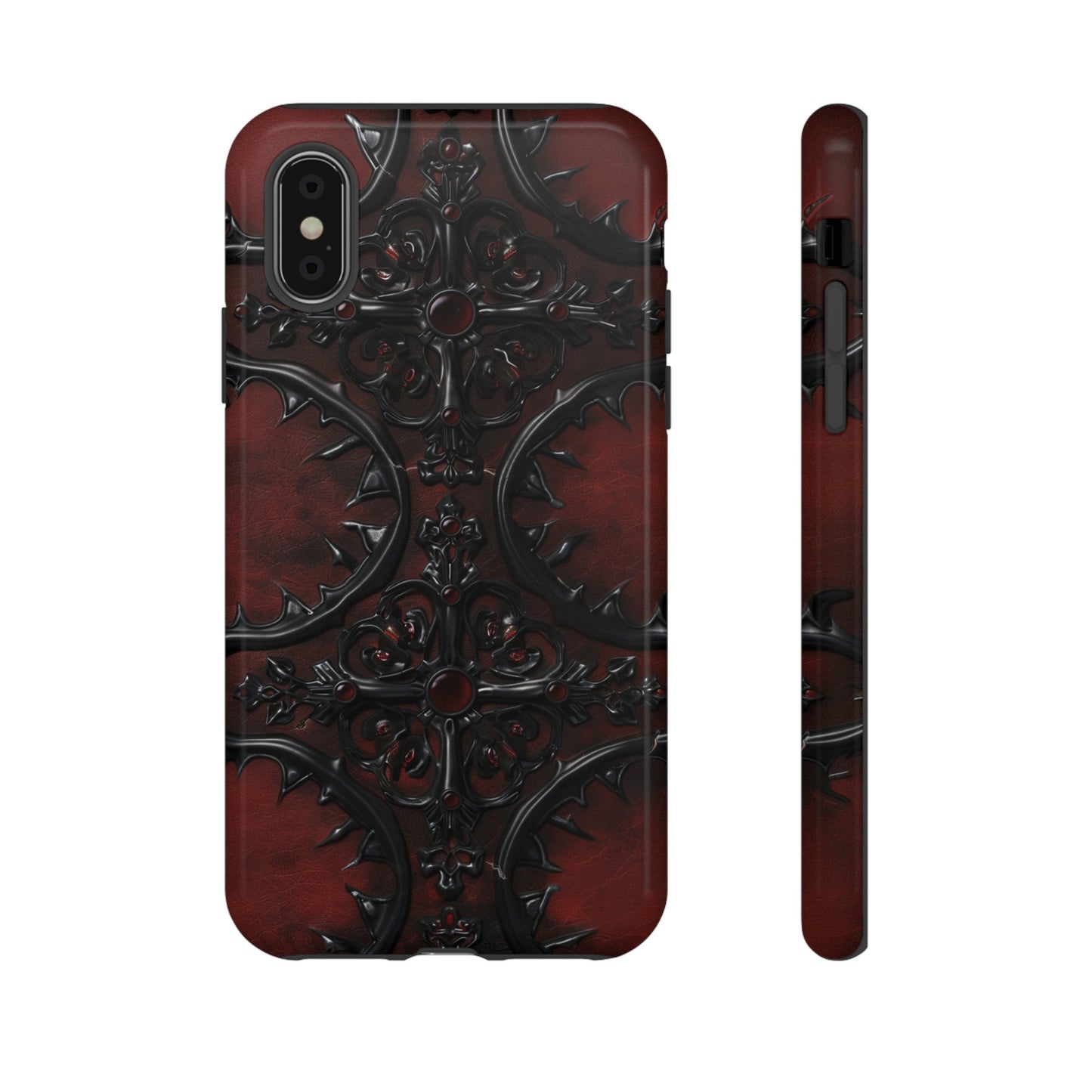 Vampiric Leather Phone Case for iPhone, Samsung Galaxy, and Google Pixel Devices - Gothic Ornate Design