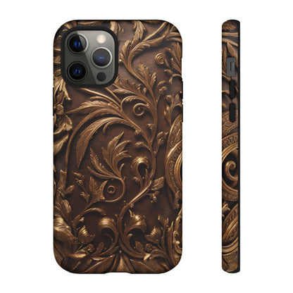 Elegant Bronze Phone Case – Victorian Floral Design for iPhone, Samsung Galaxy, and Google Pixel Devices