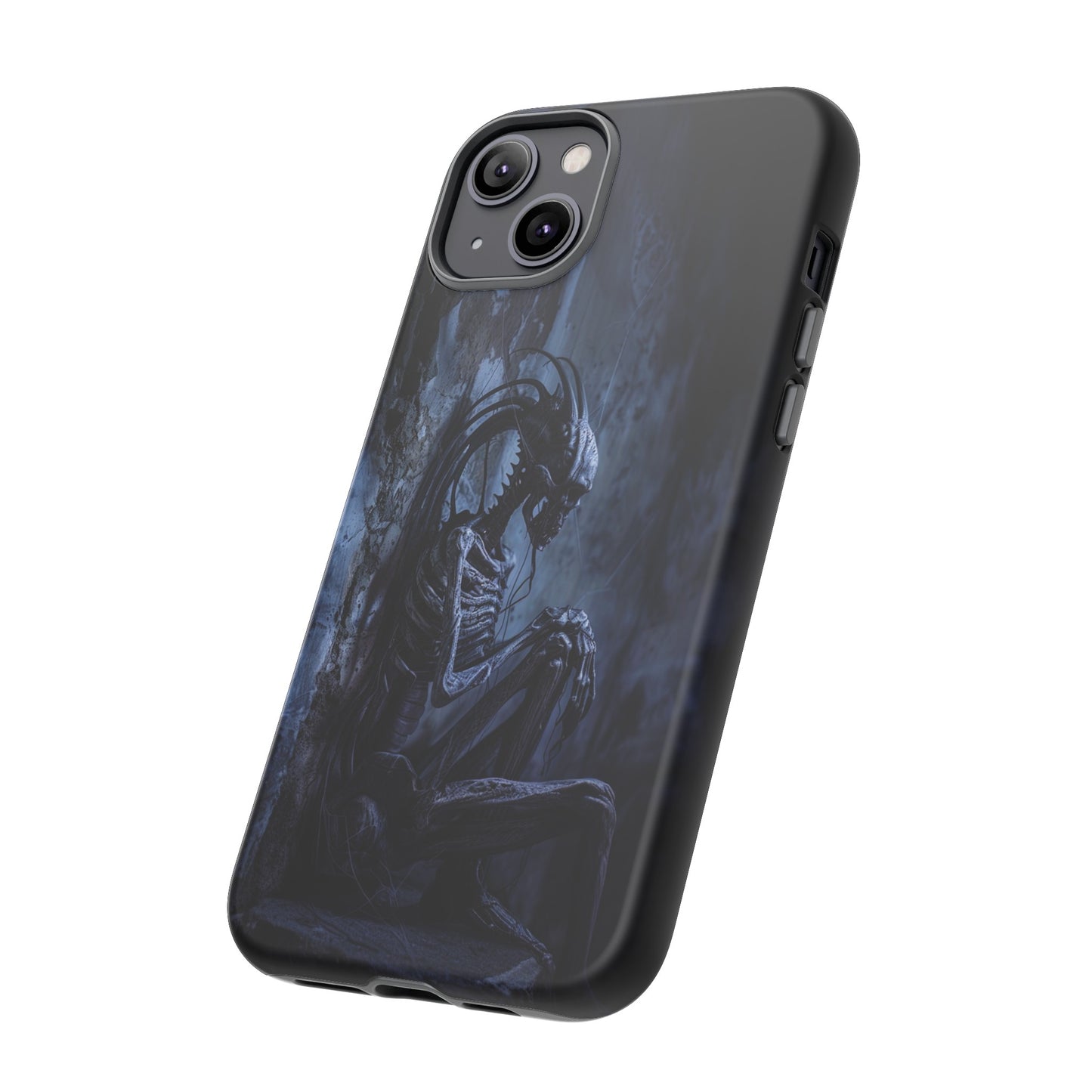 Gothic Alien Skeleton iPhone Case - Sci-Fi Horror Design