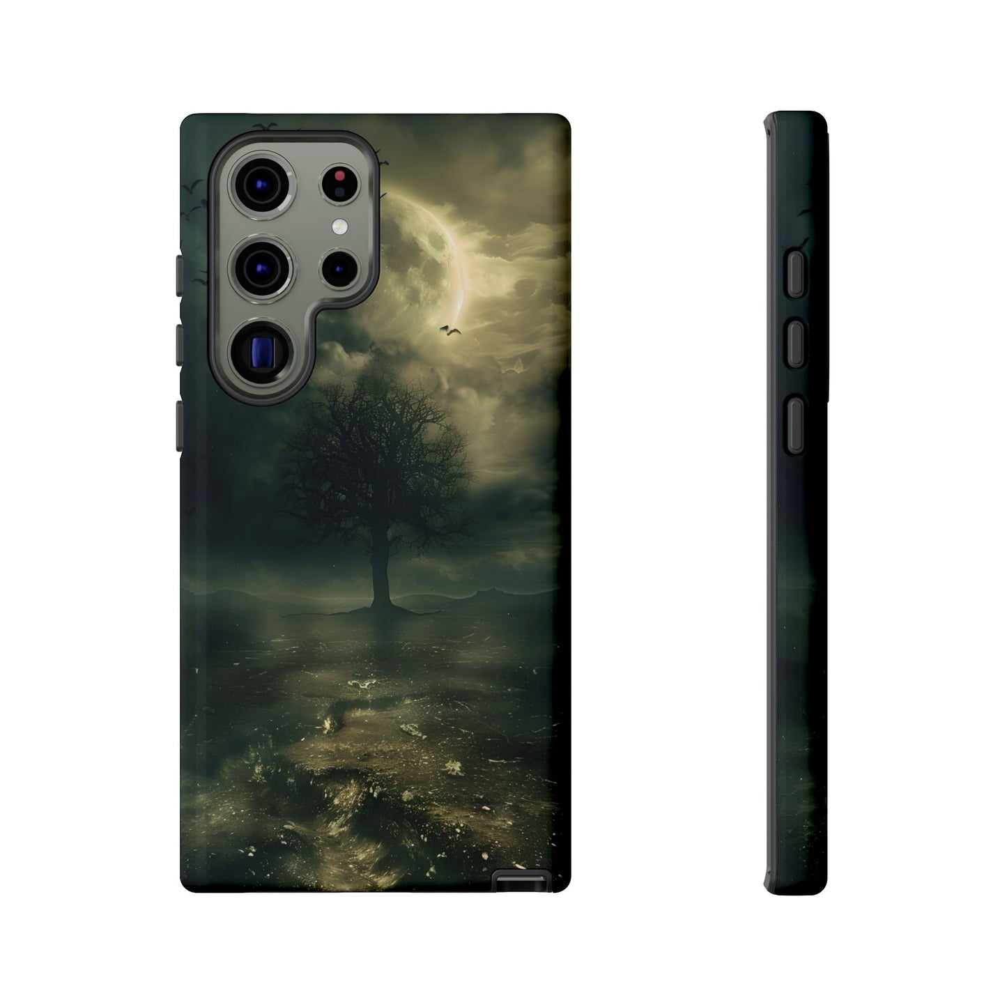 The Tree of Desolation Phone Case – Dark Fantasy Gothic Art with Full Moon for iPhone, Samsung Galaxy, and Google Pixel Devices