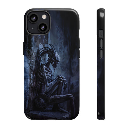 Gothic Alien Skeleton iPhone Case - Sci-Fi Horror Design