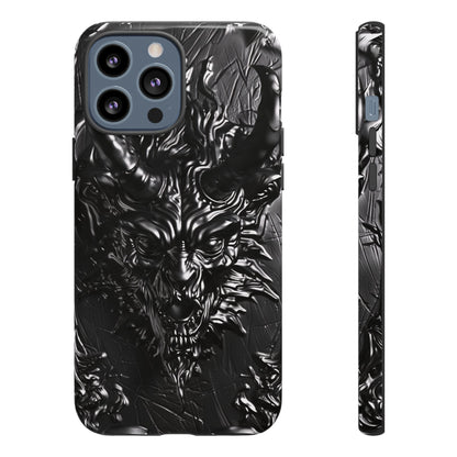 Silver Devil Phone Case – Gothic Demon Design for iPhone, Samsung Galaxy, and Google Pixel Devices