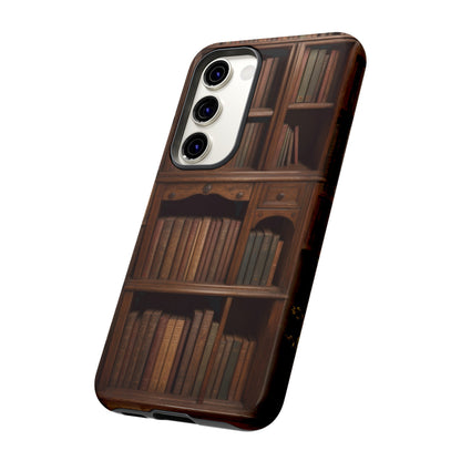 Book Shelf Phone Case – Vintage Library Design for iPhone, Samsung Galaxy, and Google Pixel Devices