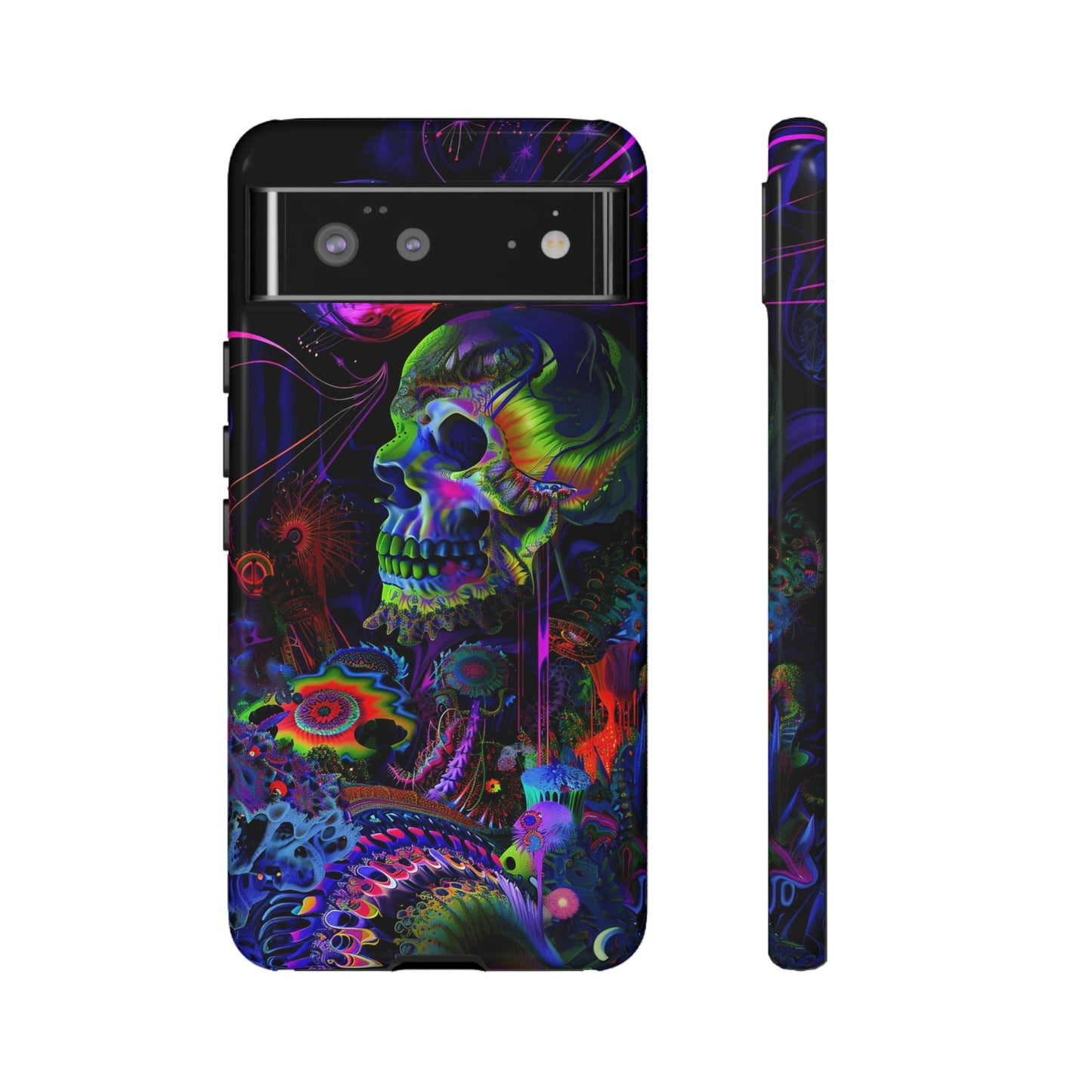 Psychedelic Skull Phone Case – Vibrant Pastel Design for iPhone, Samsung Galaxy, and Google Pixel Devices