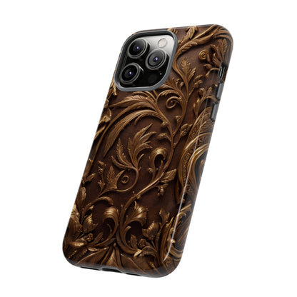 Elegant Bronze Phone Case – Victorian Floral Design for iPhone, Samsung Galaxy, and Google Pixel Devices