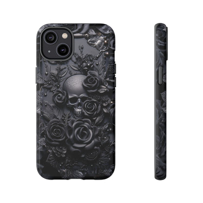 Gothic Black Roses Tough Phone Case – Elegant Dark Floral Design for iPhone, Samsung Galaxy, and Google Pixel Devices