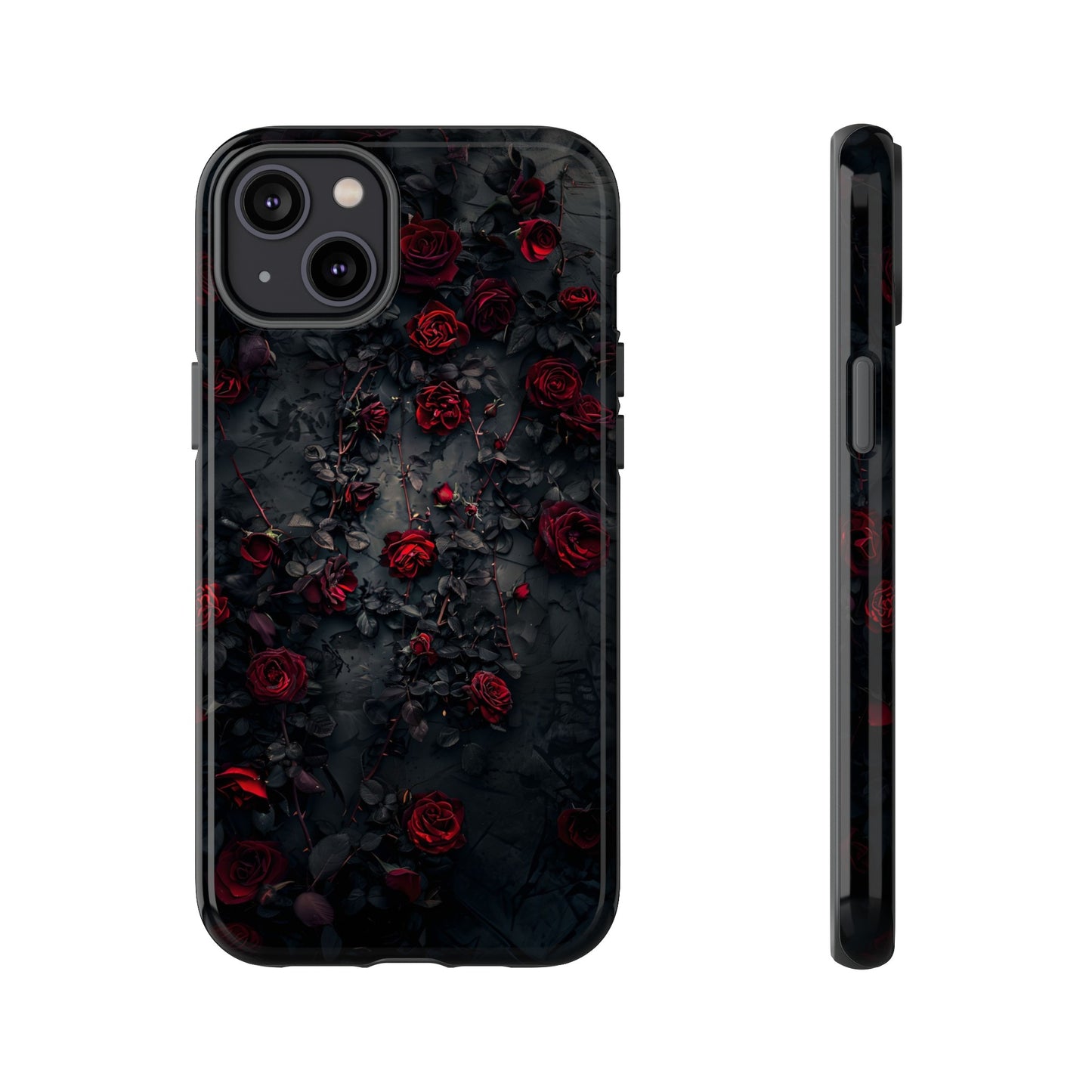 Gothic Roses Tough Phone Case – Elegant Dark Floral Design for iPhone, Samsung Galaxy, and Google Pixel Devices