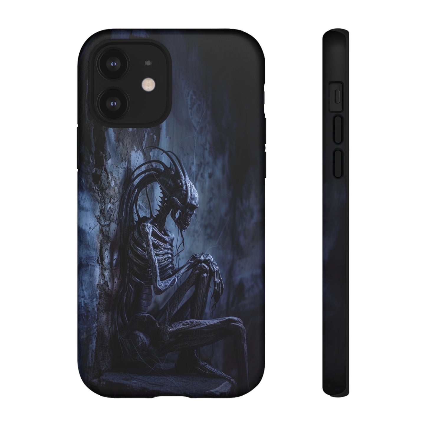 Gothic Alien Skeleton iPhone Case - Sci-Fi Horror Design