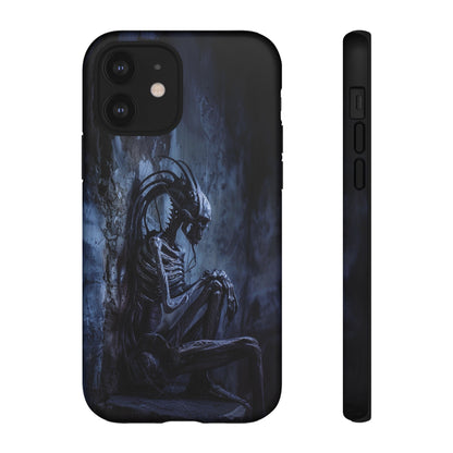 Gothic Alien Skeleton iPhone Case - Sci-Fi Horror Design