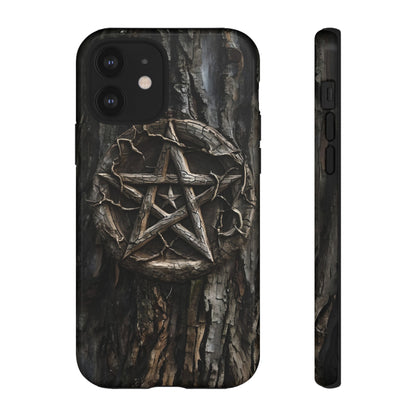 Pentacle Tree Phone Case – Wiccan Nature Magic Design for iPhone, Samsung Galaxy, and Google Pixel Devices