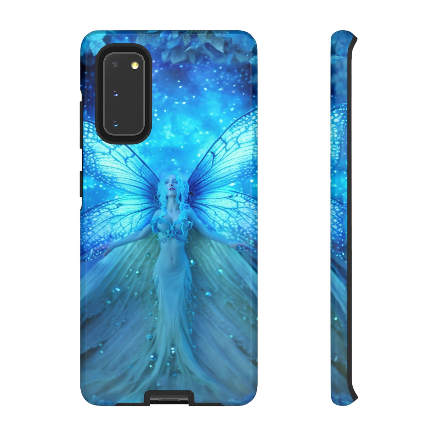 Blue Cosmic Fairy Phone Case – Enchanting Fae Design for iPhone, Samsung Galaxy, and Google Pixel Devices