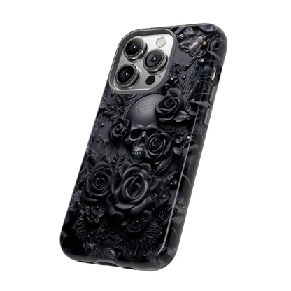 Gothic Black Roses Tough Phone Case – Elegant Dark Floral Design for iPhone, Samsung Galaxy, and Google Pixel Devices