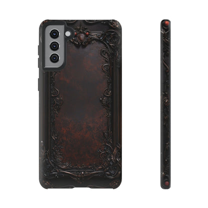 Gothic Ornate Leather-Inspired Phone Case - Dark Aesthetic Cover